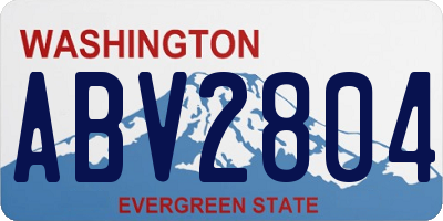 WA license plate ABV2804