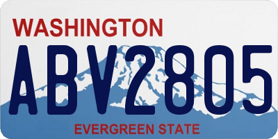 WA license plate ABV2805