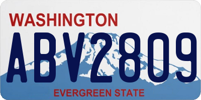 WA license plate ABV2809