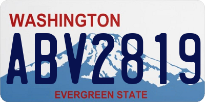 WA license plate ABV2819