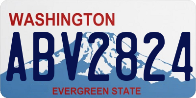 WA license plate ABV2824