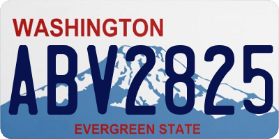 WA license plate ABV2825