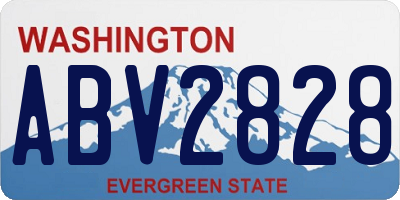 WA license plate ABV2828