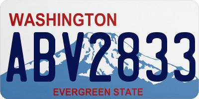 WA license plate ABV2833