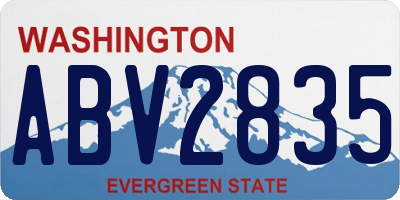 WA license plate ABV2835