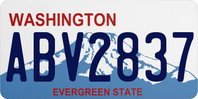 WA license plate ABV2837