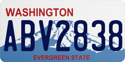 WA license plate ABV2838