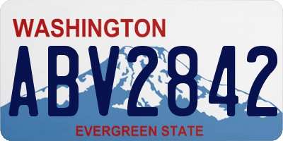 WA license plate ABV2842