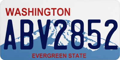 WA license plate ABV2852