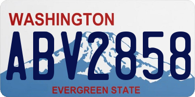 WA license plate ABV2858