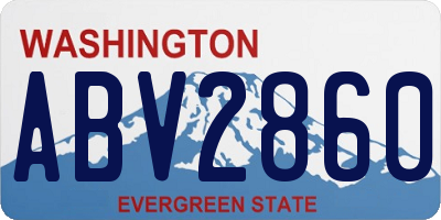 WA license plate ABV2860