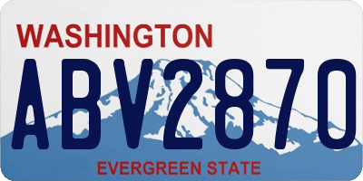 WA license plate ABV2870