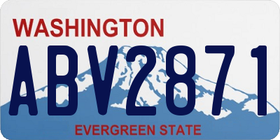WA license plate ABV2871