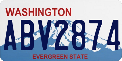 WA license plate ABV2874