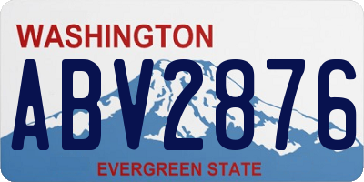 WA license plate ABV2876