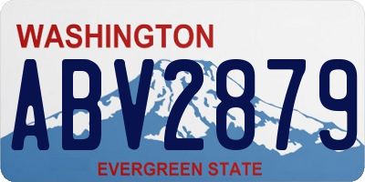 WA license plate ABV2879