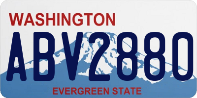 WA license plate ABV2880