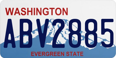 WA license plate ABV2885