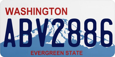 WA license plate ABV2886