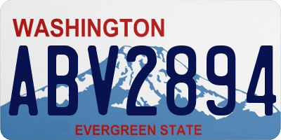 WA license plate ABV2894