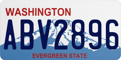 WA license plate ABV2896