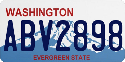 WA license plate ABV2898