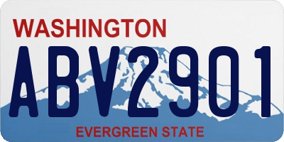 WA license plate ABV2901