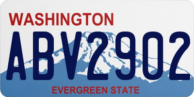 WA license plate ABV2902