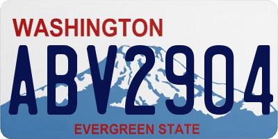 WA license plate ABV2904
