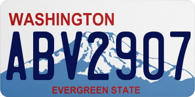 WA license plate ABV2907