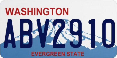 WA license plate ABV2910