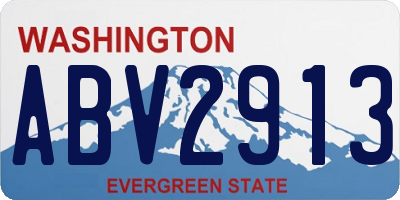 WA license plate ABV2913
