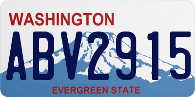 WA license plate ABV2915