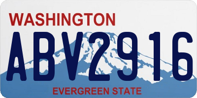 WA license plate ABV2916