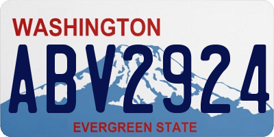 WA license plate ABV2924