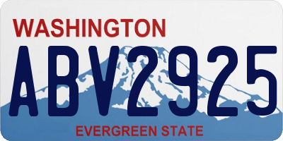 WA license plate ABV2925