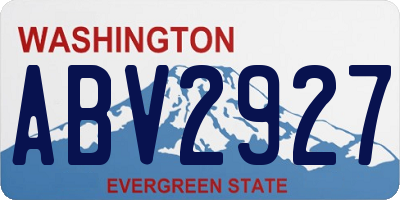 WA license plate ABV2927