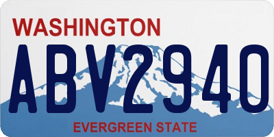 WA license plate ABV2940