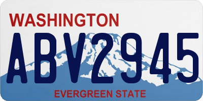 WA license plate ABV2945