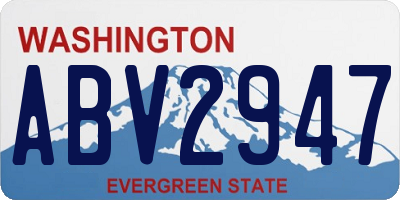 WA license plate ABV2947