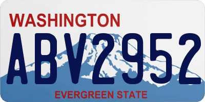 WA license plate ABV2952