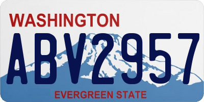 WA license plate ABV2957
