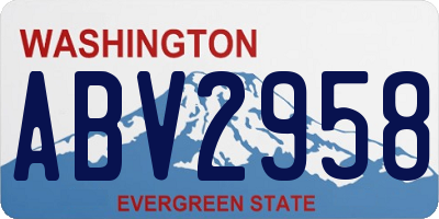 WA license plate ABV2958