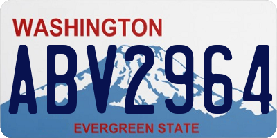 WA license plate ABV2964