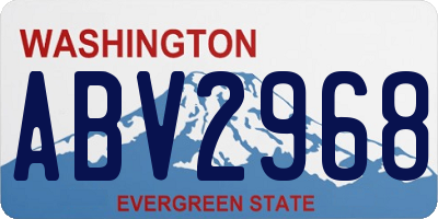 WA license plate ABV2968