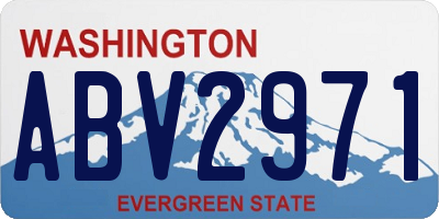 WA license plate ABV2971