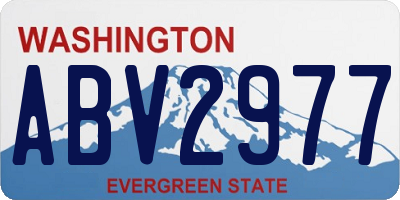 WA license plate ABV2977