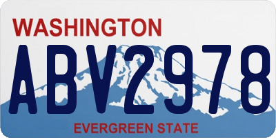 WA license plate ABV2978