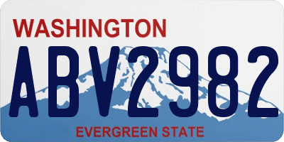 WA license plate ABV2982
