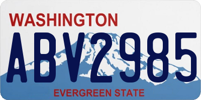 WA license plate ABV2985